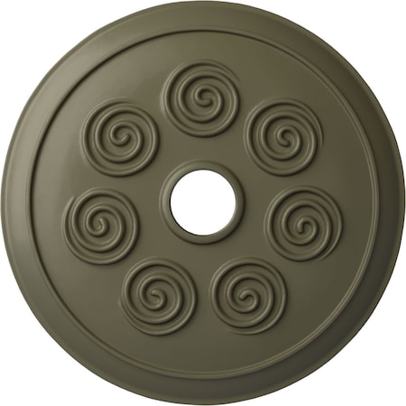 Spiral Ceiling Medallion (Fits Canopies up to 4"), Hnd-Painted Spartan Stone, 25 1/4"OD x 4"ID x 2"P